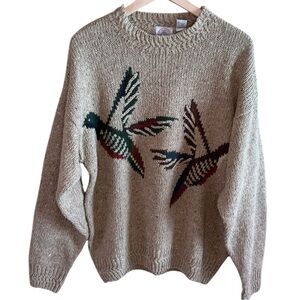 Cape Isle Knitters Men’s Vintage Sweater Sz Medium Birds Ducks
